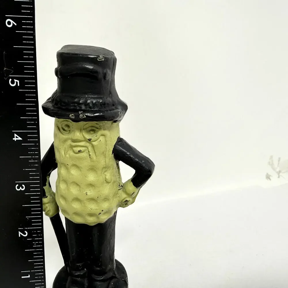 Vintage Planters Mr Peanut Figure w Gold Peanut Bowls Celluloid Set USA